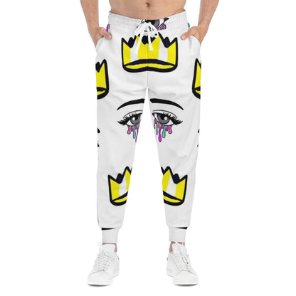 Crowned Eyes Athletic Joggers | Unique Art Joggers | Stylish Lounge Wear | Gift for Trendy Gym Lovers | Streetwear Fashion