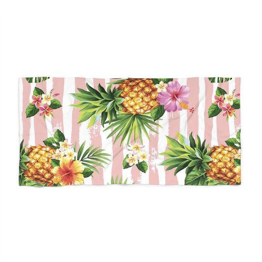 Tropisches Ananas-Strandtuch – Hawaii-Blumendruck für Sommerspaß