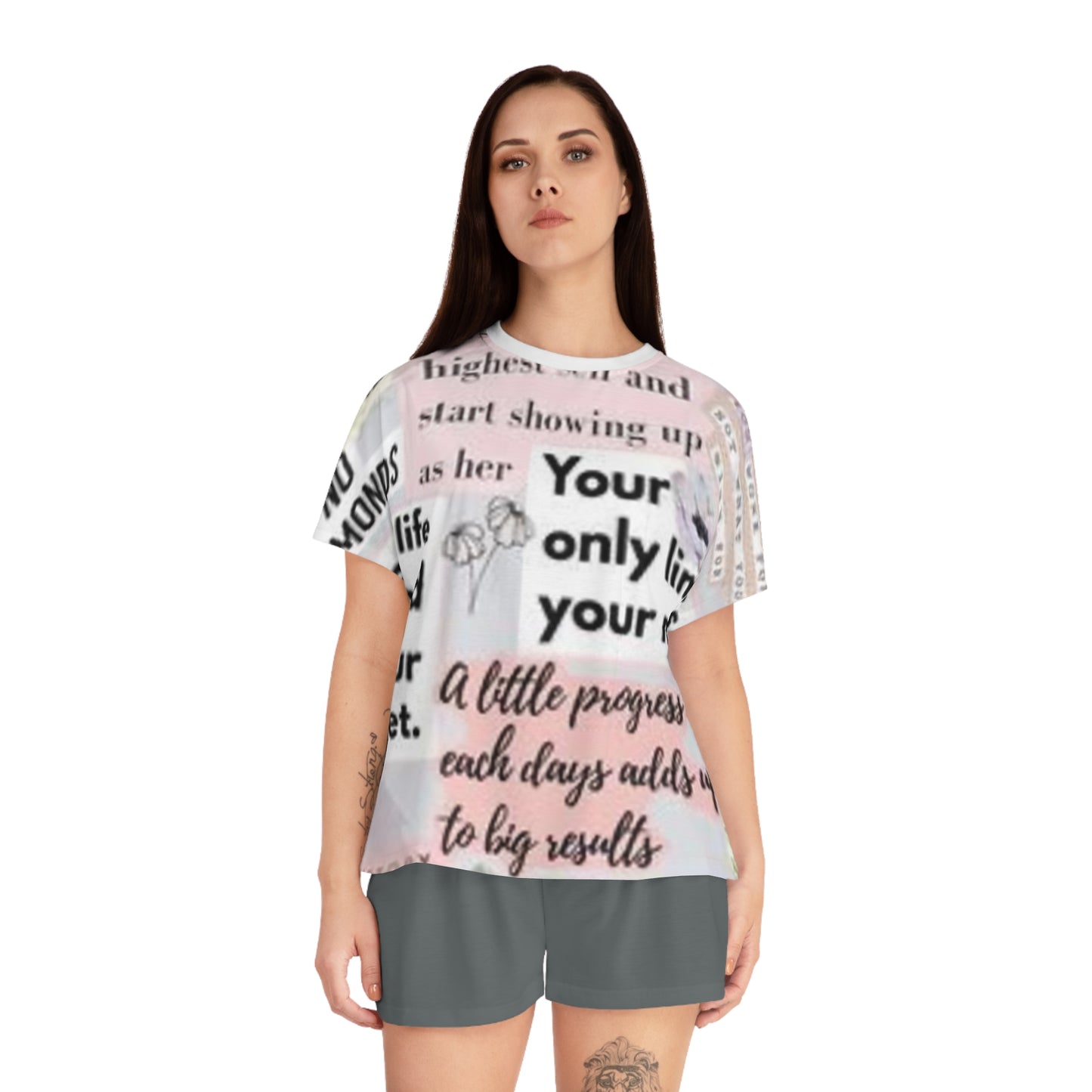 Inspirational Women’s s Short Pajama Set - Motivational Quotes for Comfort and Confidence