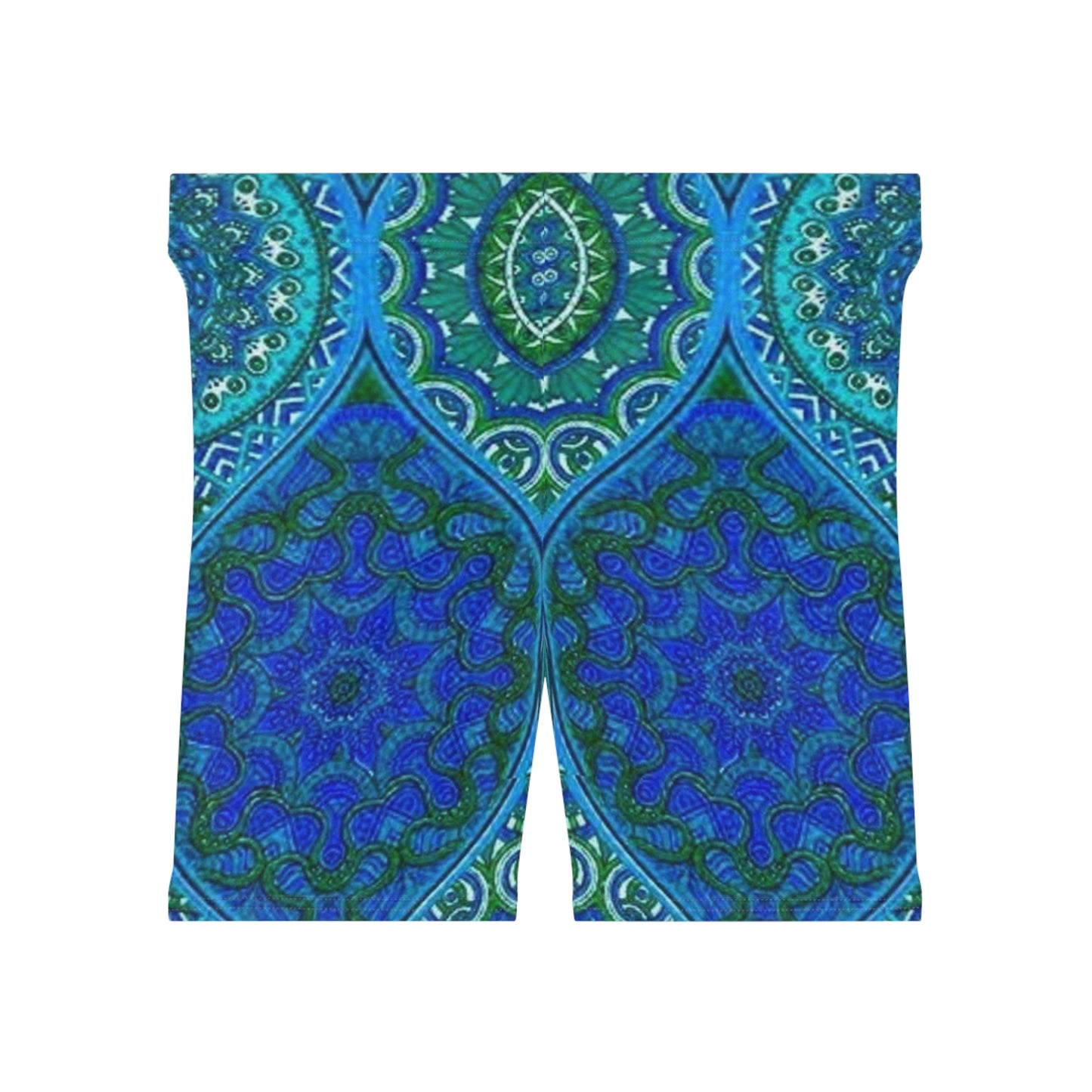 Women's Bohemian Print Biker Shorts - Vibrant Mandala Design for Active Lifestyle