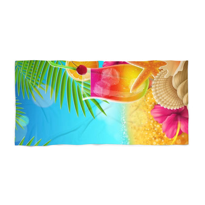 Tropisches Paradies-Strandtuch mit Cocktail-Design