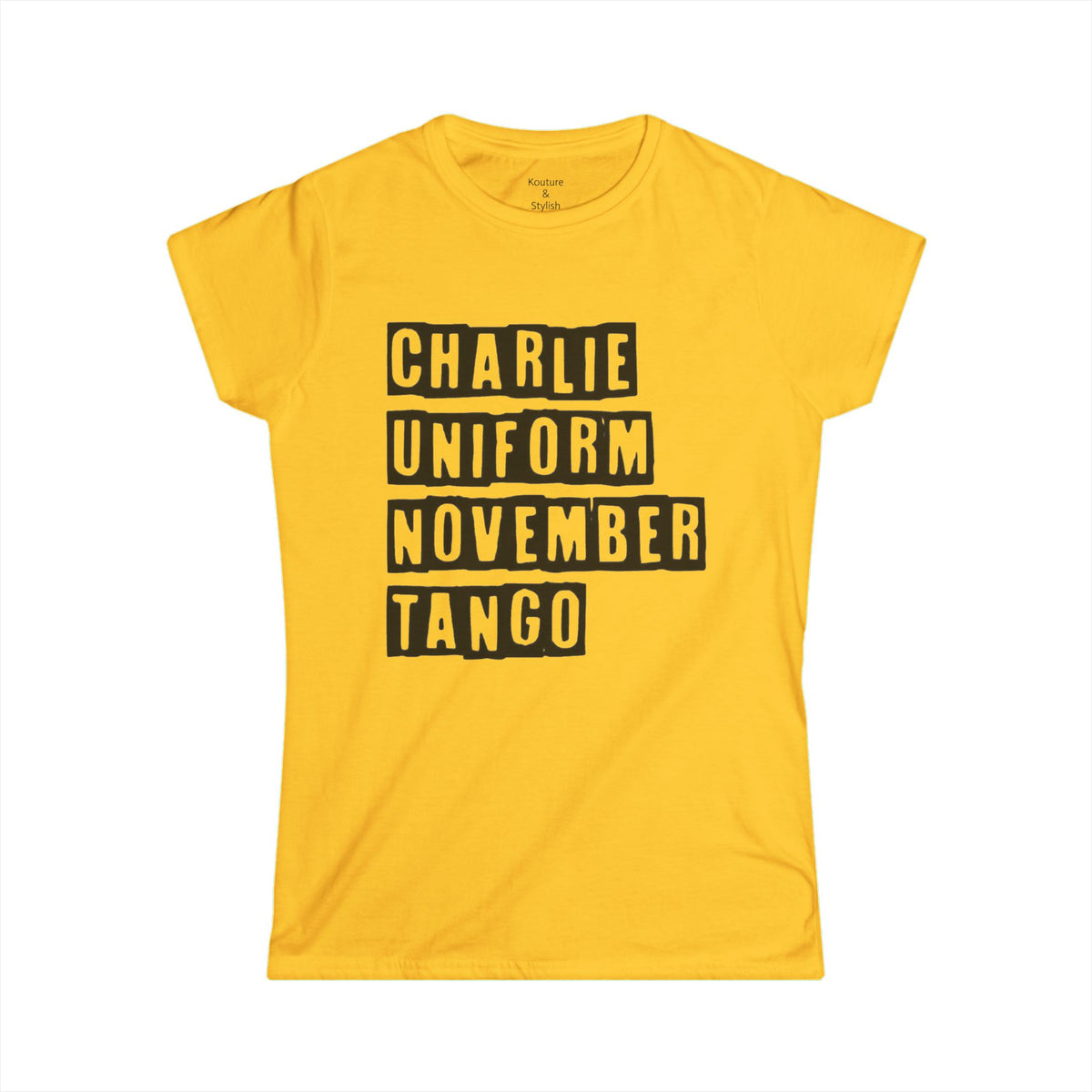 Women's Funny Tee — 'Charlie Uniform November Tango' Graphic Cotton Tee