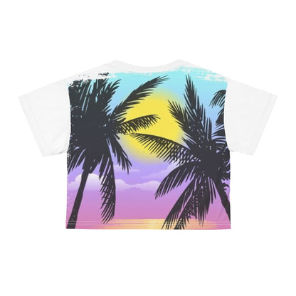 California Sunset Crop Tee - Beach Vibes Summer T-Shirt