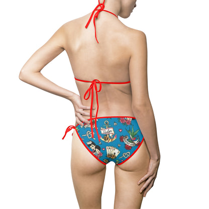 Carpe Diem Sailor Bikini Swimsuit - Perfect for Beach Days & Pool Parties