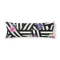 Floral Geometric Body Pillow — Black & White Stripes with Pastel Flowers