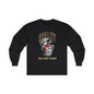 Long Sleeve Tee — 'Reality Hides Behind The Mask' Vintage Statue Face Graphic