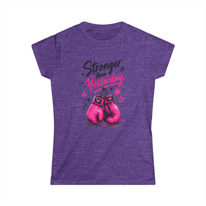 Women's Tee — "Stronger Than Yesterday" Breast Cancer Awareness Pink Tee