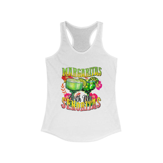 Margaritas With My Senoritas Tank Top - Fun Women’s Racerback Shirt for Summer Gatherings