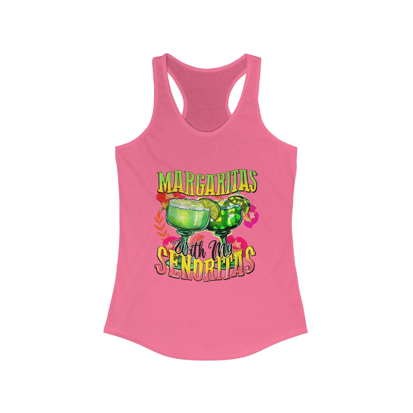 Margaritas With My Senoritas Tank Top - Fun Women’s Racerback Shirt for Summer Gatherings