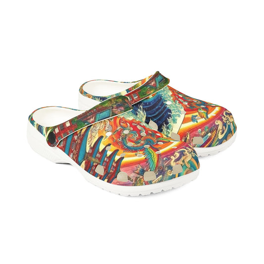 Oriental Phoenix Designer Clogs