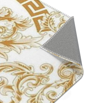 Baroque Medusa Area Rug – Gold Ornate Decorative Accent Rug
