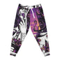 Purple Floral Gothic Art Joggers – All-Over Print Athletic Pants