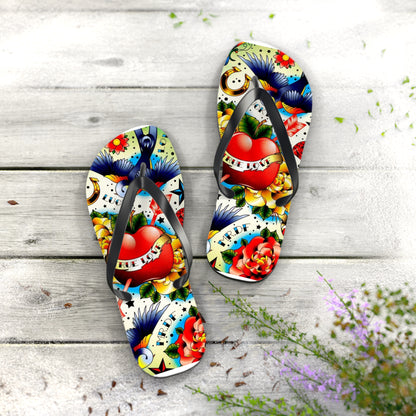 Colorful True Love Flip Flops - Stylish Summer Sandals for Beach Lovers