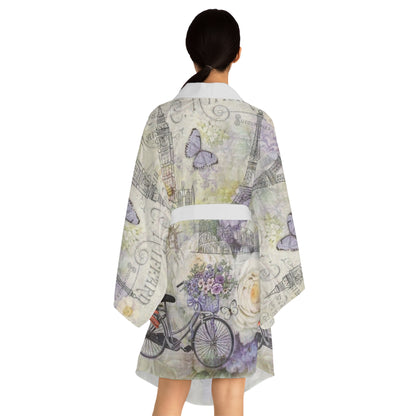 Chic Floral Long Sleeve Kimono Robe - Perfect for Relaxation and Special Occasions
