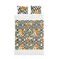 Floral Geometric Cotton Bed Set — Orange Lily Duvet Cover & Pillowcases