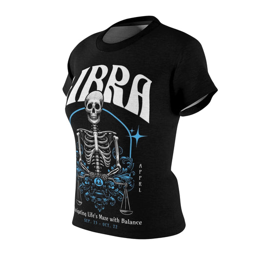 Libra Skeleton Graphic Tee - Navigating Life's Maze with Balance