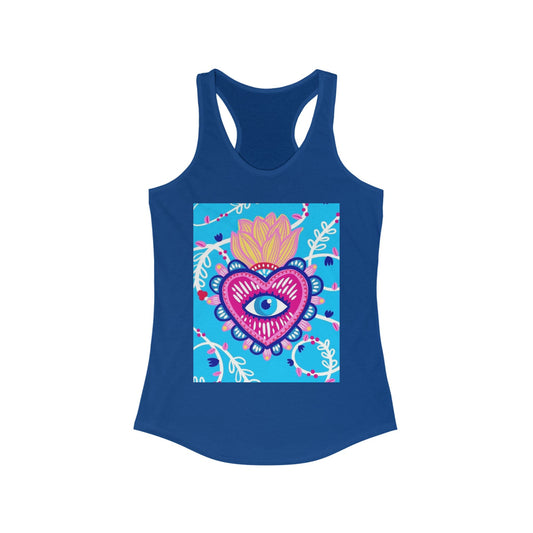 Bohemian Heart Eye Racerback Tank für Damen - Buntes Sommertop