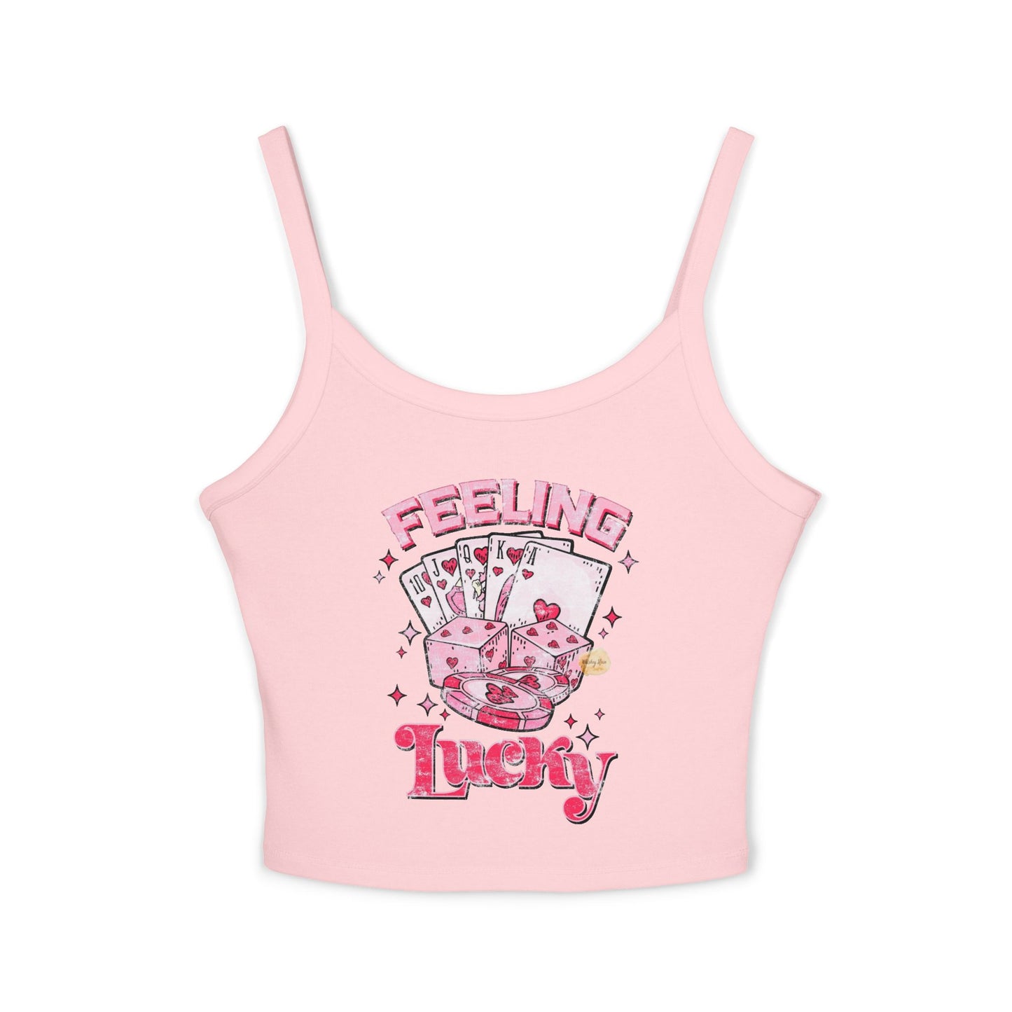 Feeling Lucky Women's Spaghetti Strap Tank Top - Playful Casino Vibes