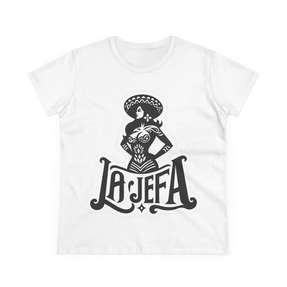 La Jefa Cotton Tee - Empowering Women's T-Shirt, Stylish Casual Wear, Perfect Gift for Celebrations, Festivals, Everyday Fashion