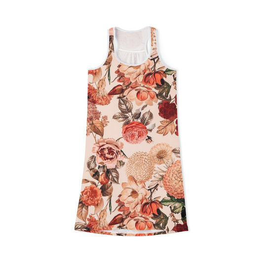 Vintage Blooms Floral Print Women's Racerback Dress - Perfect for Summer and Casual Outings