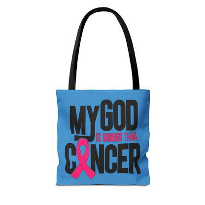 Tote Bag — "My God Is Bigger Than Cancer" Inspirational Cancer Awareness Tote