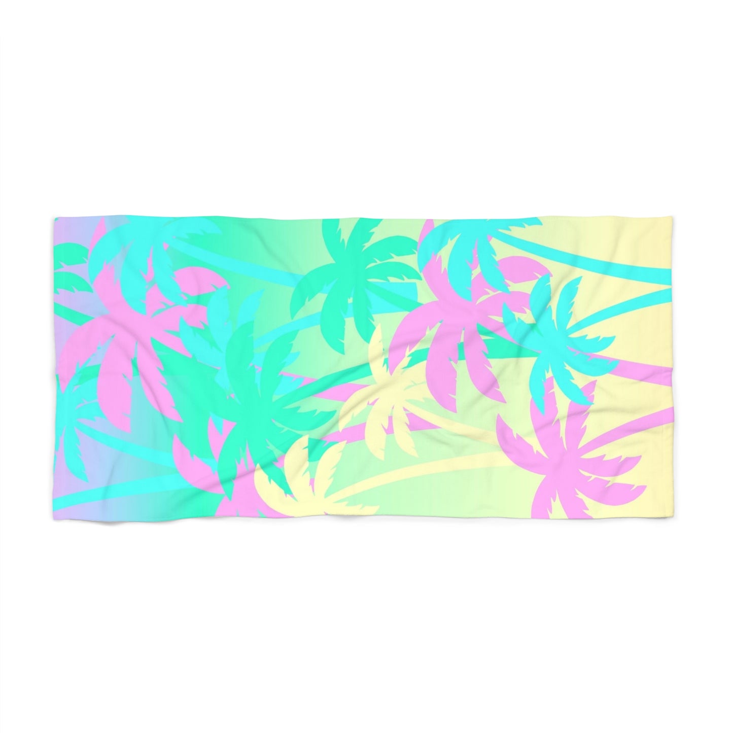 Tropical Palm Trees Beach Towel - Colorful Palm Design for Summer Fun