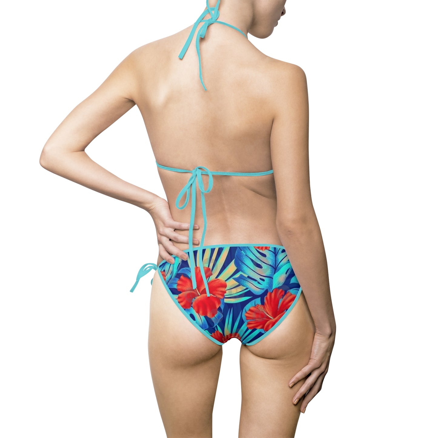 Bikini-Badeanzug für Damen mit tropischem Blumenmuster – Strandtaugliche Bademode für Sommerspaß