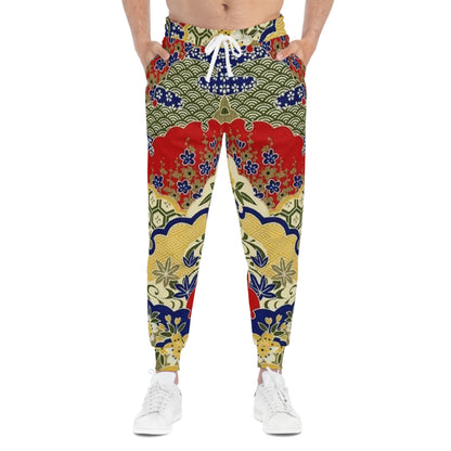 Vintage Floral Pattern Joggers — Japanese-Inspired All-Over Print Athletic Pants