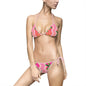 Tropical Vibes Women's Bikini Swimsuit - Trendy Pink Zigzag Bikini Set