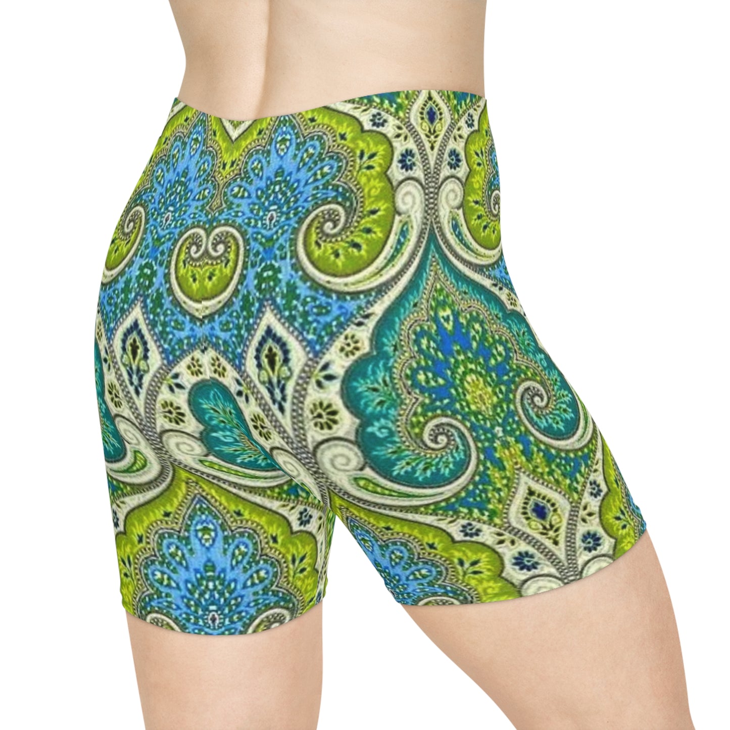 Stylish Women's Biker Shorts with Floral Leopard Print