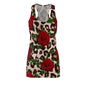 Racerback Dress — Red Rose on Leopard Print AOP