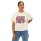 Support Squad Women's Boxy Tee — Pink Ribbon Breast Cancer Awareness Shirt