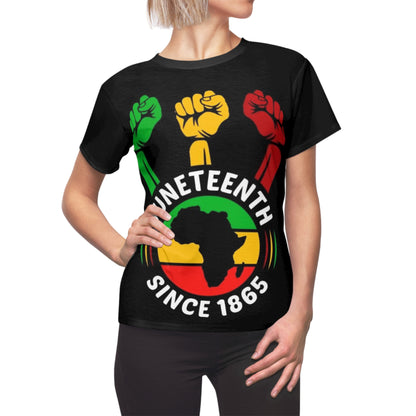 Juneteenth Women's Tee - Celebrate Freedom, Afrocentric Graphic Shirt, Black History Month Apparel, Cultural Pride Tee, AOP Print T-Shirt