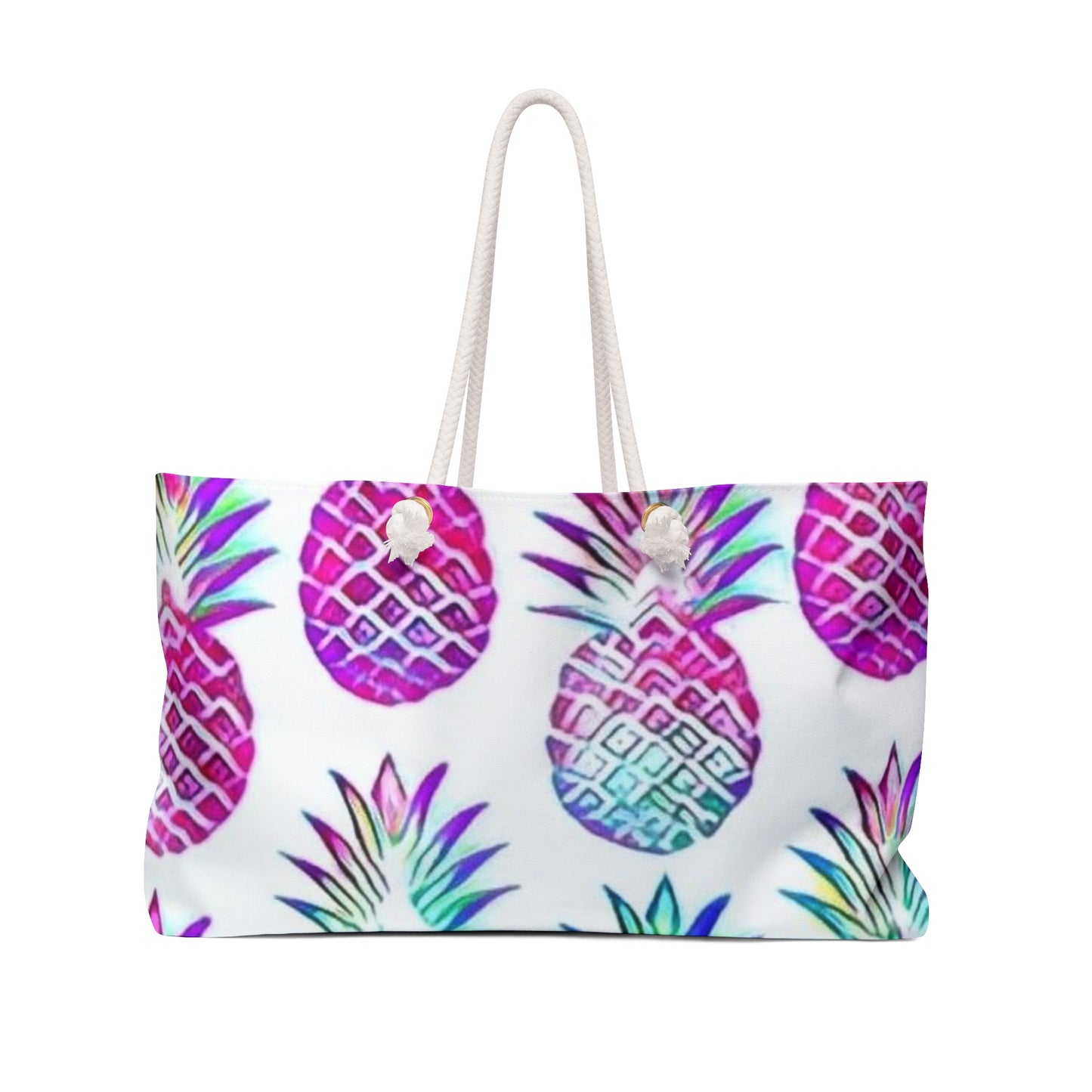 Tropical Pineapple Vacay Tote Bag - Colorful Travel Tote for Beach, Vacation & Everyday Use