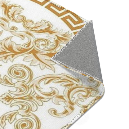 Baroque Medusa Area Rug – Gold Ornate Decorative Accent Rug