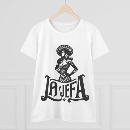 La Jefa Cotton Tee - Empowering Women's T-Shirt, Stylish Casual Wear, Perfect Gift for Celebrations, Festivals, Everyday Fashion