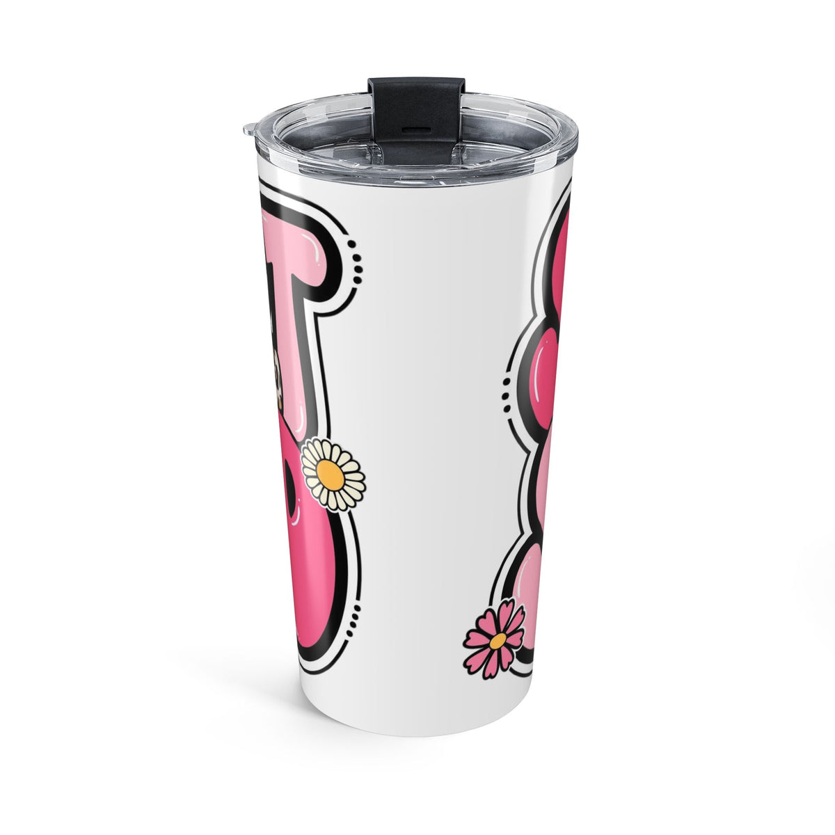 Breast Cancer Awareness 20oz Tumbler — Pink Ribbon Floral Leopard Design