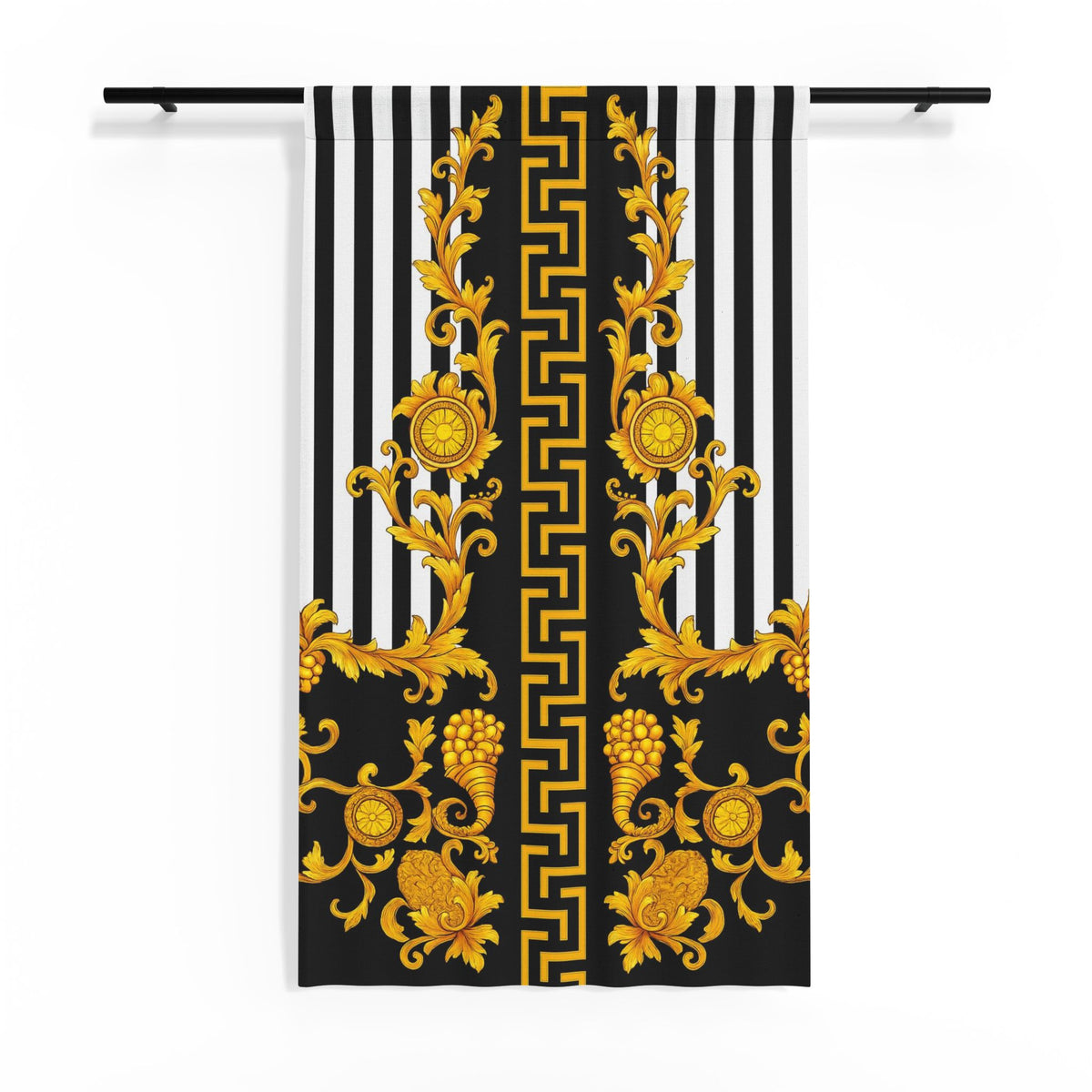 Baroque Gold Scroll Sheer Curtain