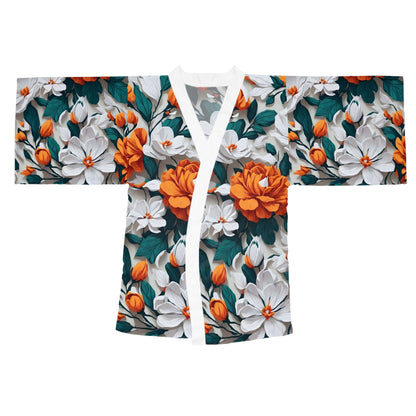 Langärmliger Kimono-Bademantel mit Blumenmuster – Elegante Loungewear für Entspannung und Stil
