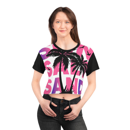 Sun Salt Sand Beach Vibes Crop Tee