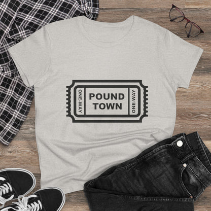 Pound Town Ticket Graphic Tee — Women's Novelty Concert/Streetwear Shirt