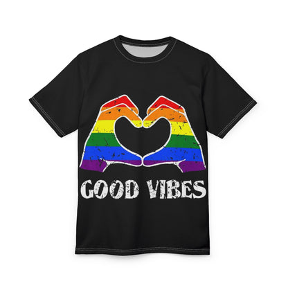 Unisex Good Vibes Rainbow Heart Tee - Celebrate Love & Positivity