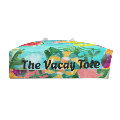 Tropical Vacay Tote Bag - Colorful Pineapple & Watermelon Design