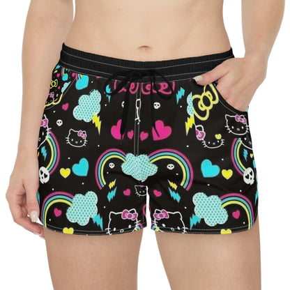 Hello Rainbow Kitty Women's Summer Shorts