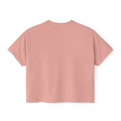 Breast Cancer Awareness Boxy Tee — Pink "Fight" Ribbon Leopard Design