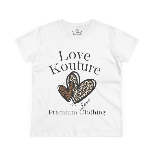Heartfelt Women's Cotton Tee - Love Couture, Casual Style, Gift for Her, Everyday Wear, Fashion Lover, Sweetheart Gift