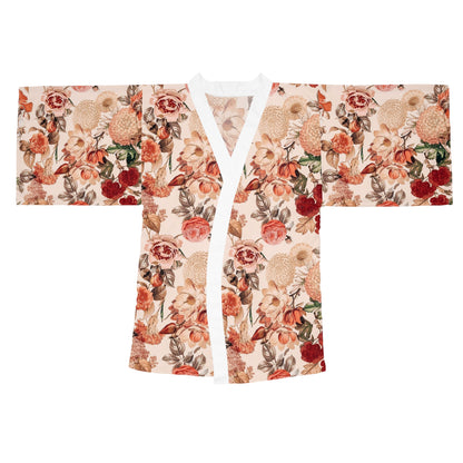 Elegant Floral Long Sleeve Kimono Robe - Perfect for Lounging or Special Occasions