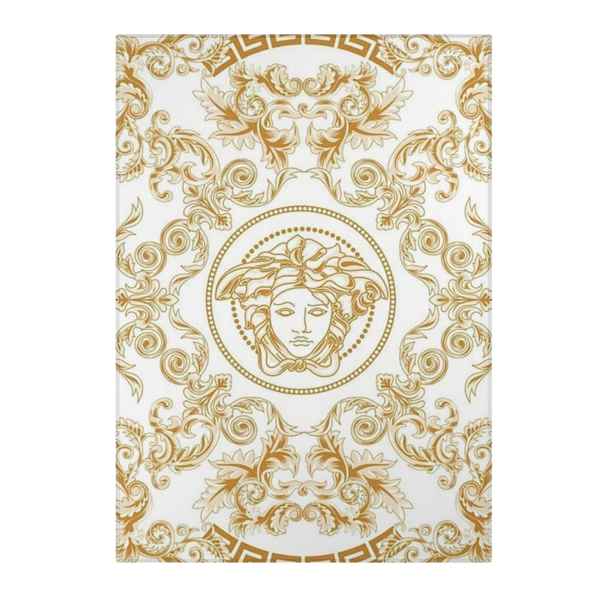 Baroque Medusa Area Rug – Gold Ornate Decorative Accent Rug