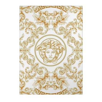Baroque Medusa Area Rug – Gold Ornate Decorative Accent Rug