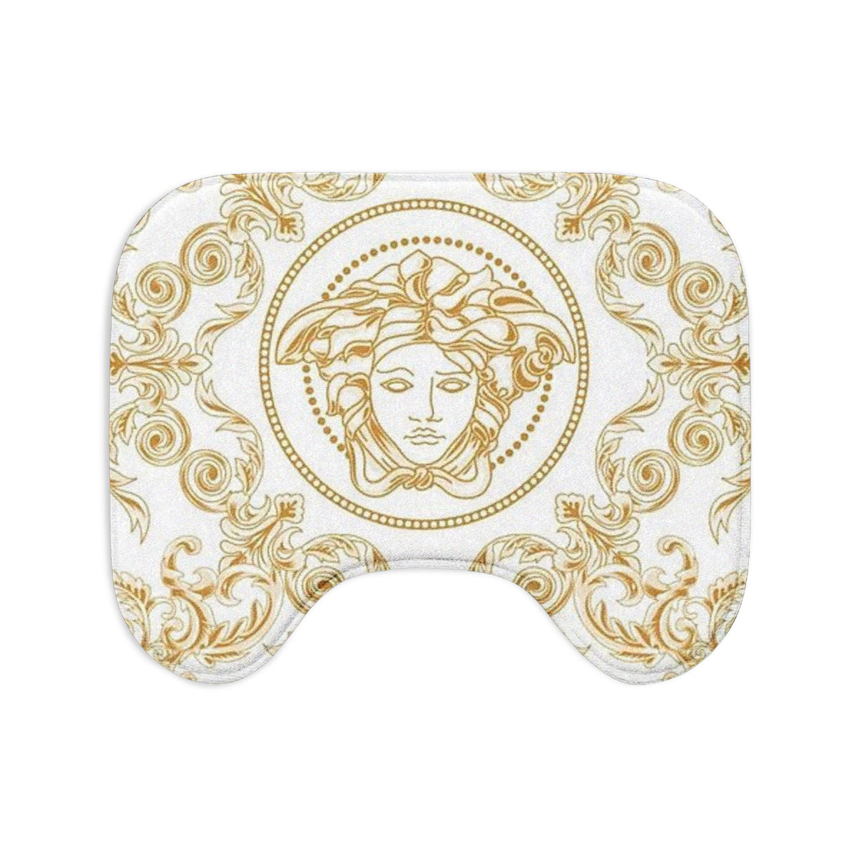 Baroque Gold Medusa Bath Mat Set — 3-Piece Luxury Bathroom Rugs